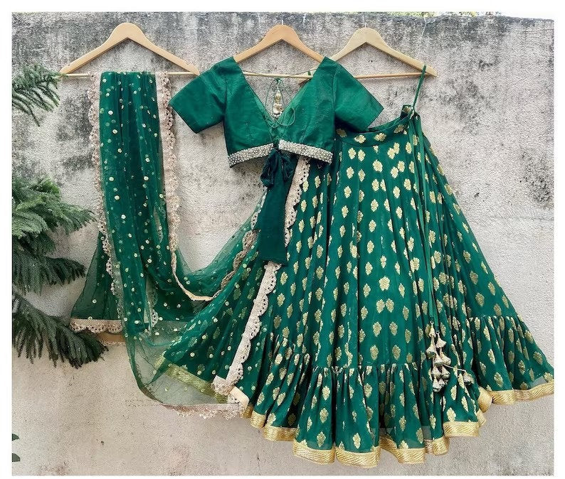 Banarasi Green ready to wear indian wedding