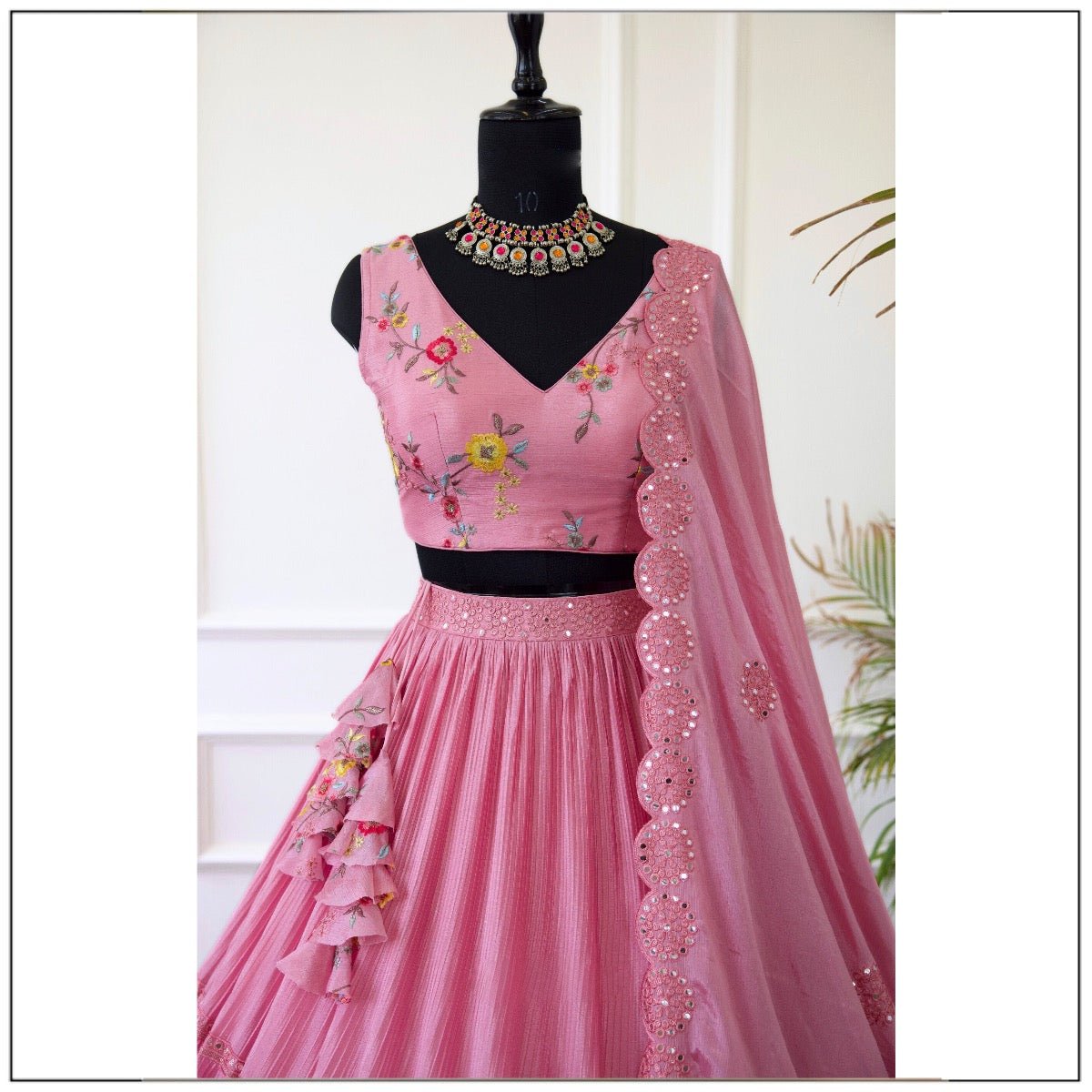 Light Pink Color Embroidery Work Lehenga Choli