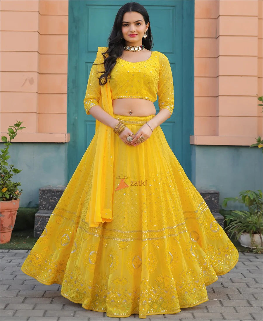 Party Wear Designer Georgette Sequence Work Lehenga choli