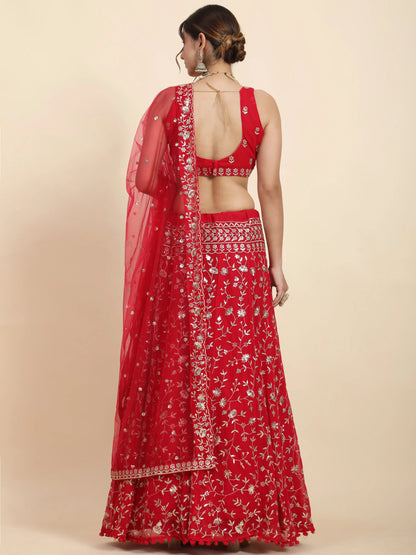 BRIDAL-HOT-RED-EMBROIDERY-WORK-SILK-LEHENGA