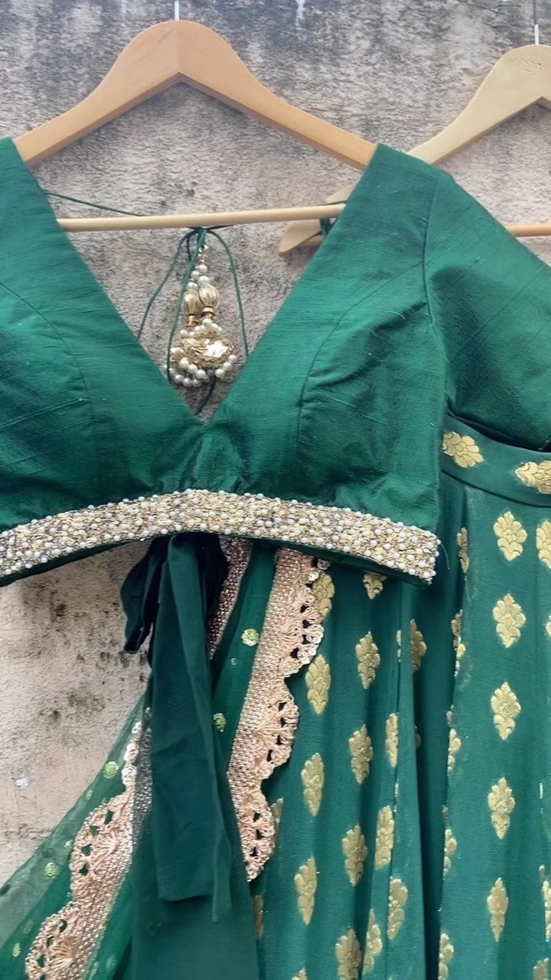 Banarasi Green ready to wear indian wedding