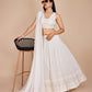 White Georgette Embroidered Sequins Lehenga With Choli And Dupatta Party Wear