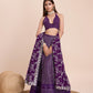 Wine Georgette Wedding A Line Lehenga Embroidered And Sequins Party Wear