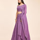 Lehenga With Choli And Dupatta In Lavender Georgette Embroidered Sequins Party Wear