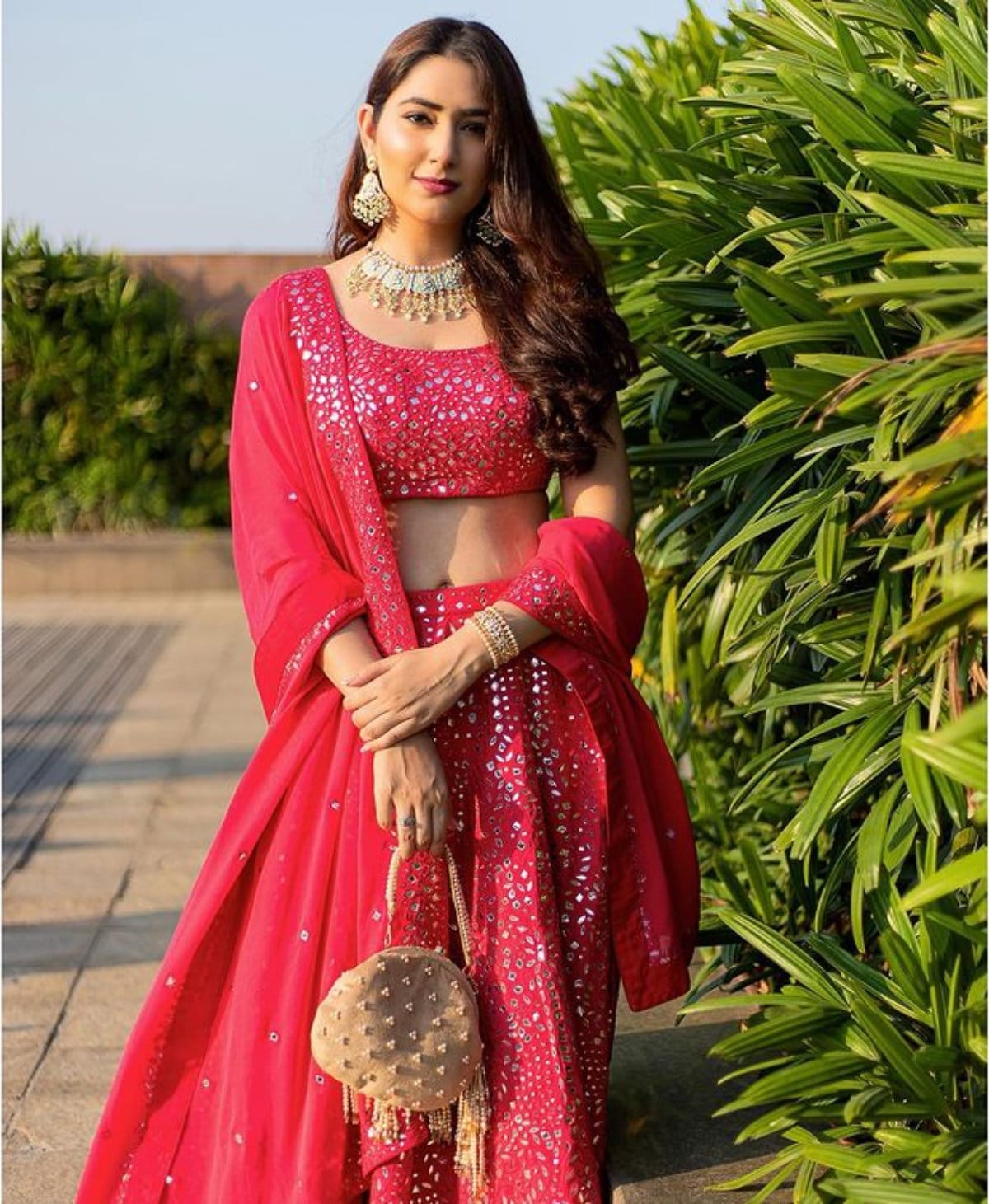 Buy AjFab Maitri Pista Pink Women's Embroidered Net wedding party festival  ceremony wear Semi Stitched Lehenga Choli with Dupatta Free Size Online at  Best Prices in India - JioMart.