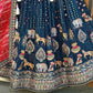 Blue lehenga choli for women indian wedding guest