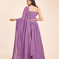 Lehenga With Choli And Dupatta In Lavender Georgette Embroidered Sequins Party Wear