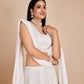 White Georgette Embroidered Sequins Lehenga With Choli And Dupatta Party Wear