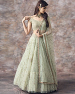 buy-reception-style- bollywood-style-green-soft-net-lehenga