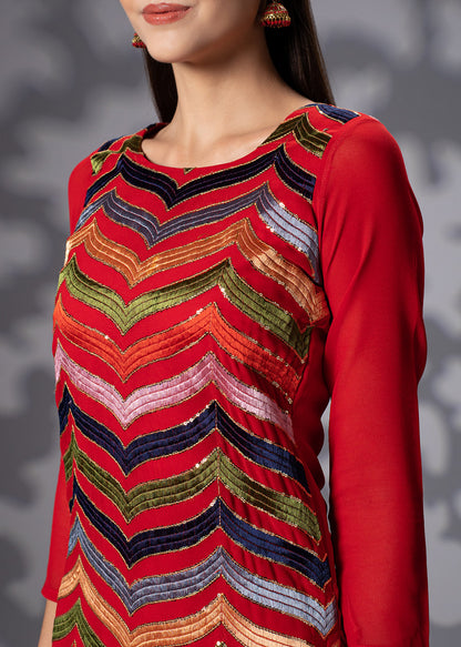 RED-COLOR-AMAZING-HEAVY-DESIGNER-SHARARA