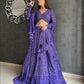 PURPLE GEORGETTE EMBROIDERED WEDDING LEHENGA