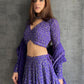 PURPLE GEORGETTE EMBROIDERED WEDDING LEHENGA