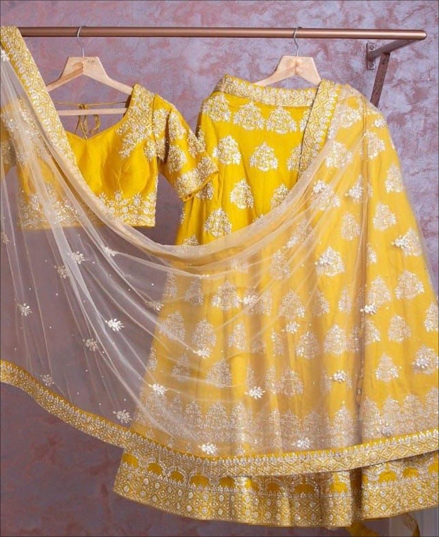 YELLOW HALDI LEHENGA CHOLI INDIAN WEDDING