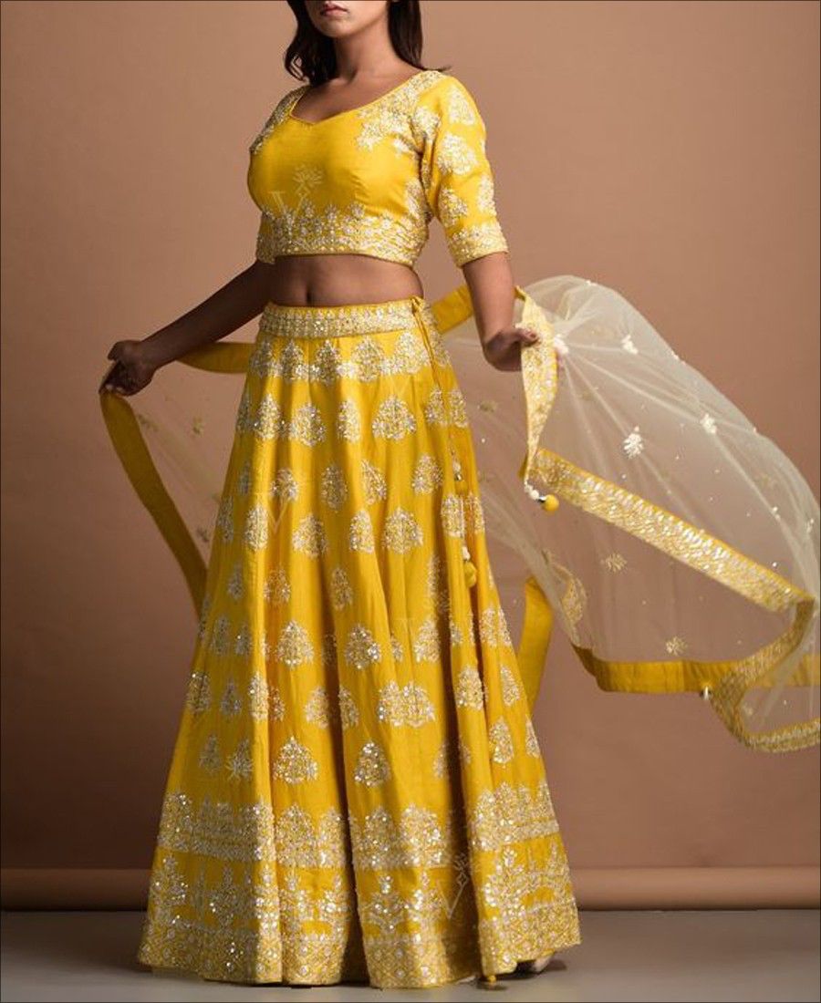 YELLOW HALDI LEHENGA CHOLI INDIAN WEDDING