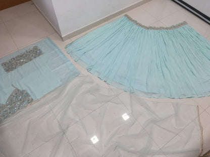 TURQUOISE COLOR  HEAVY QUALITY LEHENGA CHOLI