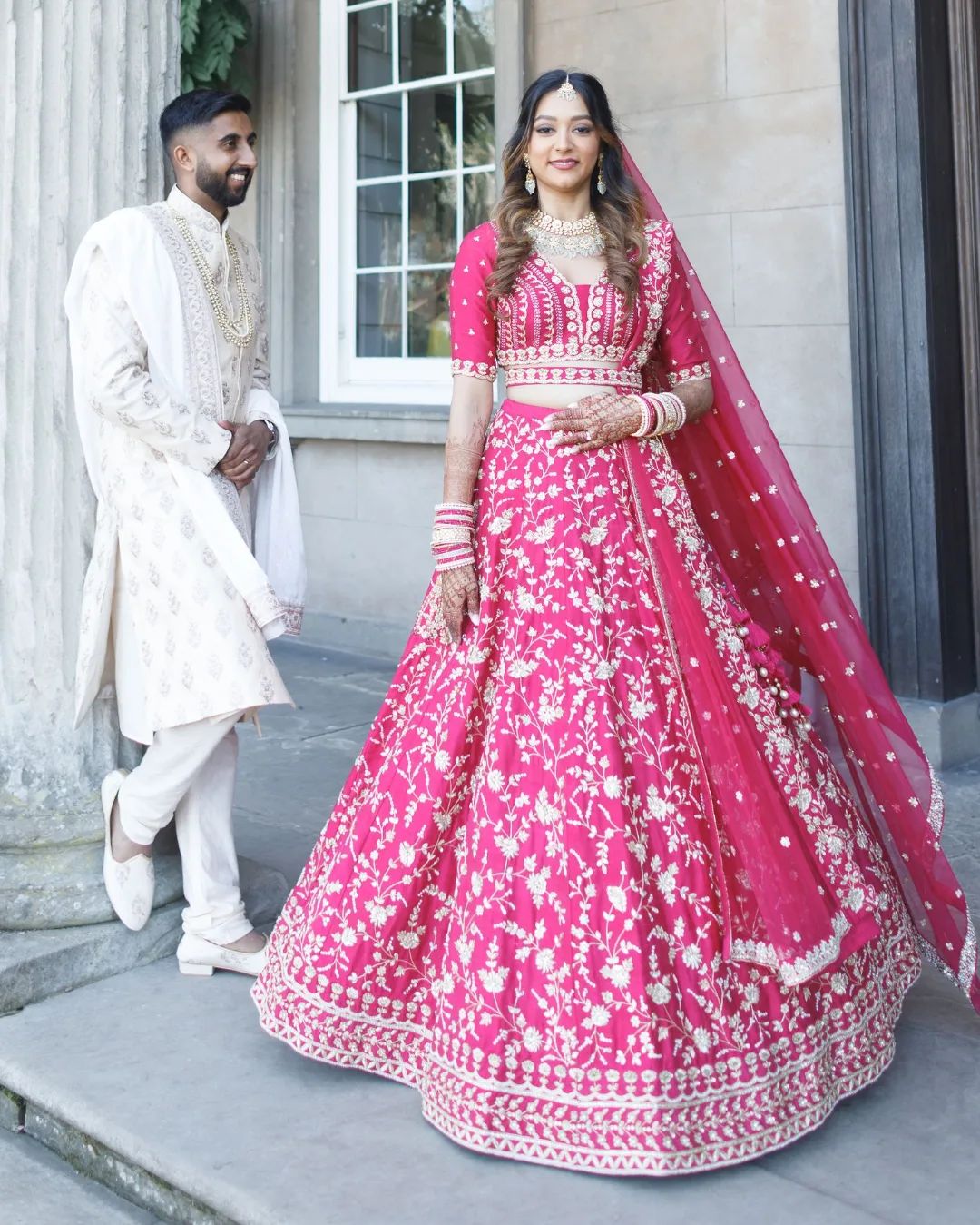 PINK ZARI AND SEQUINS EMBROIDERED MALAI SATIN SILK LEHENGA CHOLI