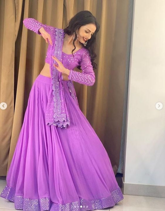 Lavender umbrella design trending lehenga Choli