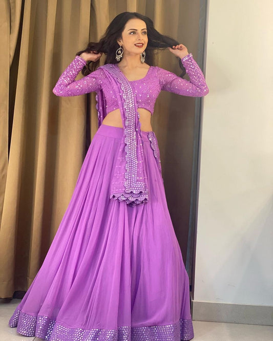 Lavender umbrella design trending lehenga Choli