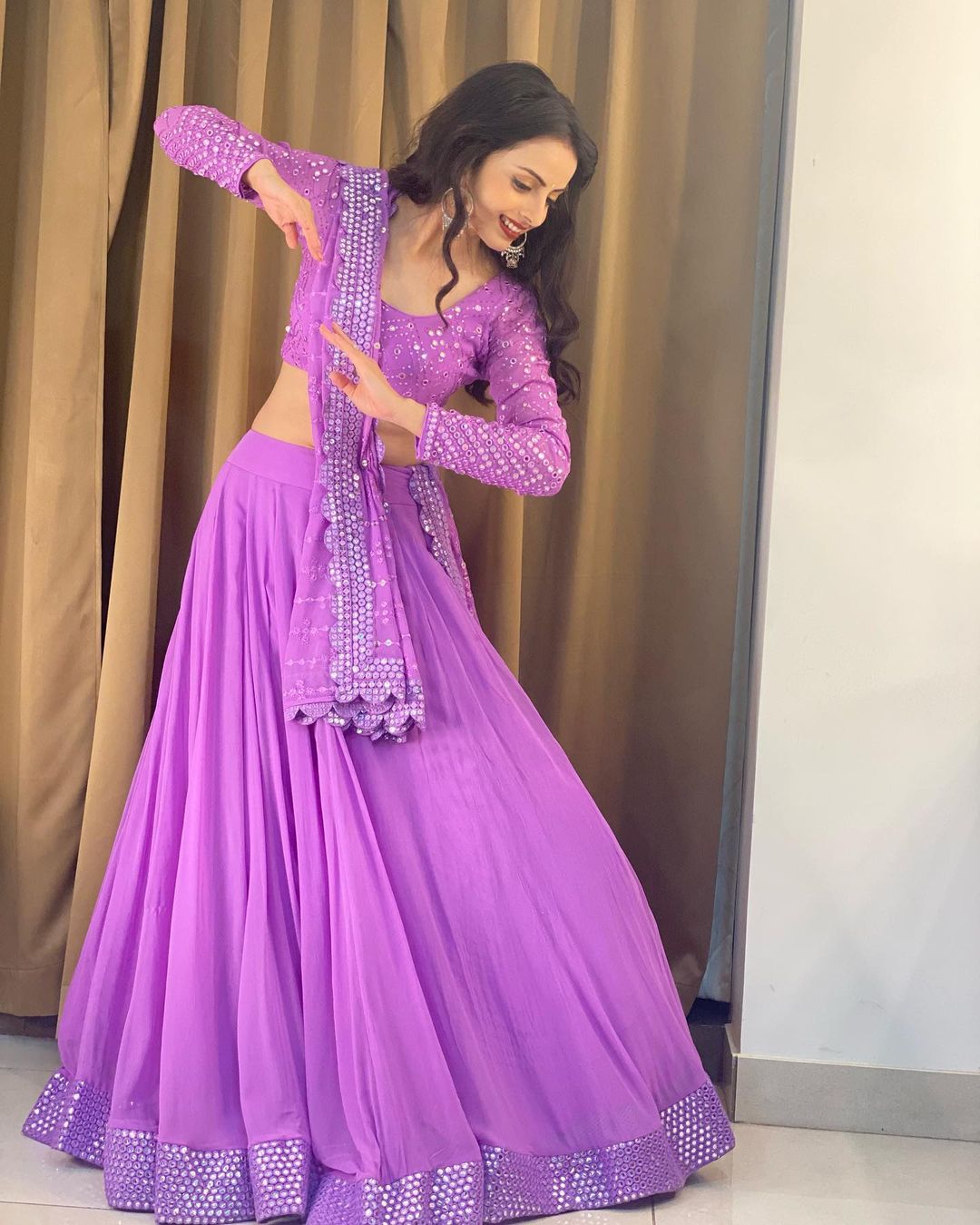 Lavender umbrella design trending lehenga Choli