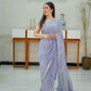 Magnificent light lavender colored designer sequence embroidered party wear saree