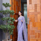 Magnificent light lavender colored designer sequence embroidered party wear saree