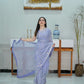 Magnificent light lavender colored designer sequence embroidered party wear saree