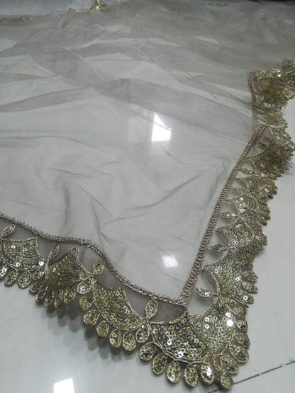 Fox Georgette Lehenga Choli Dupatta Set with Paper Mirror & Jari Work