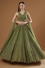Gorgeous Georgette Lehenga Choli Dupatta Set with Jari Embroidery