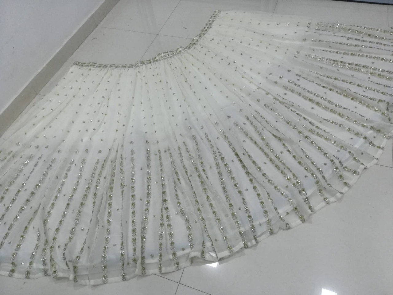 Gorgeous Georgette Lehenga Choli Dupatta Set with Jari Embroidery