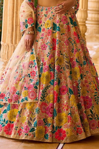 Floral Designer Trendy Party Wear Heavy Sequins Embroidery work lehengha choli