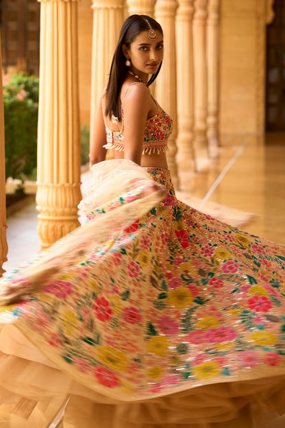 Floral Designer Trendy Party Wear Heavy Sequins Embroidery work lehengha choli