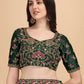 Green Satin Embroidered Elegant Lehenga Wedding Wear