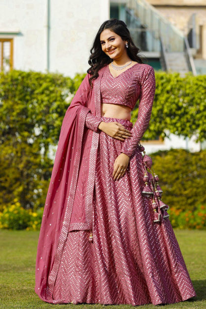 Sequence Work Pink Colour Chaniya Choli