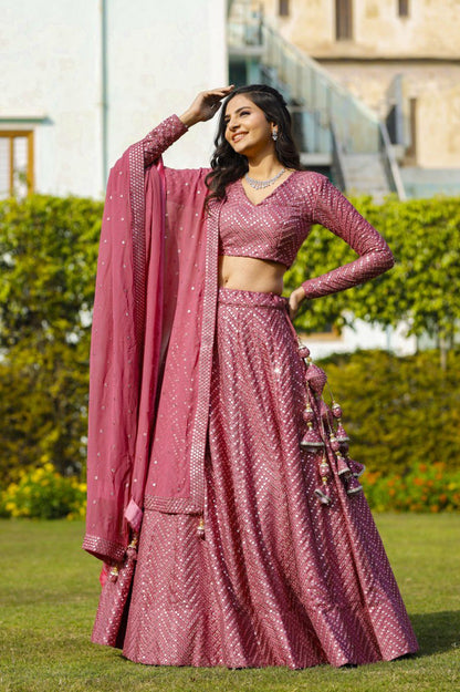 Sequence Work Pink Colour Chaniya Choli