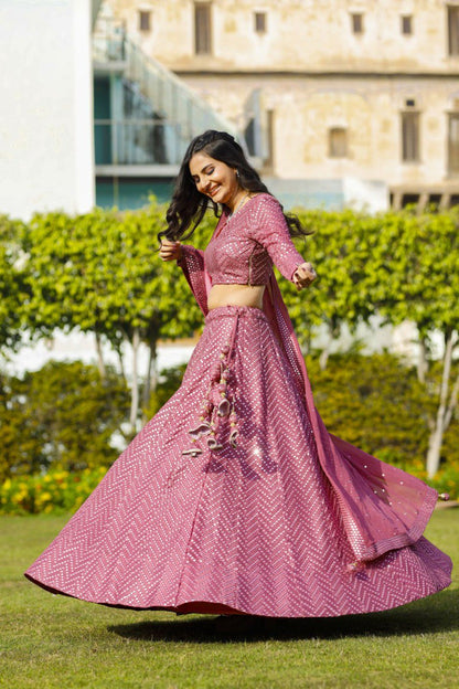 Sequence Work Pink Colour Chaniya Choli