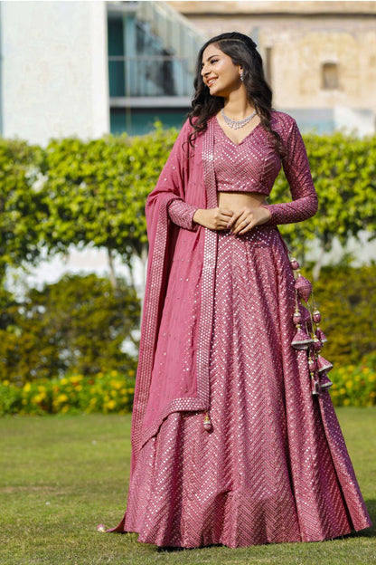 Sequence Work Pink Colour Chaniya Choli
