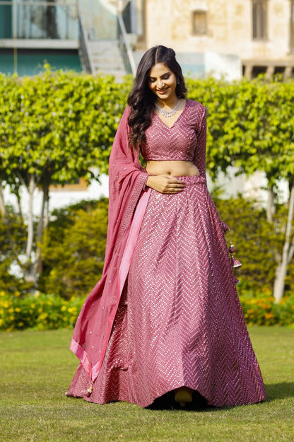 Sequence Work Pink Colour Chaniya Choli