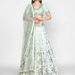 Embroidered Art Silk Lehenga in Pastel Green