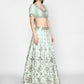 Embroidered Art Silk Lehenga in Pastel Green