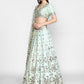 Embroidered Art Silk Lehenga in Pastel Green