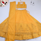 Yellow Colored Georgette Party Wear Lehenga Choli