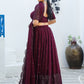 Wine Berry Colored Faux Georgette Party Wear Lehenga Choli