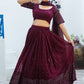 Wine Berry Colored Faux Georgette Party Wear Lehenga Choli