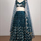 Deep Sea Blue Color Net Sequence Work Lehenga choli