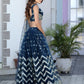 Deep Sea Blue Color Net Sequence Work Lehenga choli