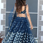 Deep Sea Blue Color Net Sequence Work Lehenga choli