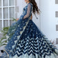 Deep Sea Blue Color Net Sequence Work Lehenga choli