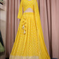 Yellow Georgette Sequence Work Designer Lehenga choli