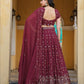 Georgette Sequence Work Designer Wine Berry Color Lehenga choli