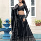 Georgette Sequence Work Designer Black Color Lehenga choli